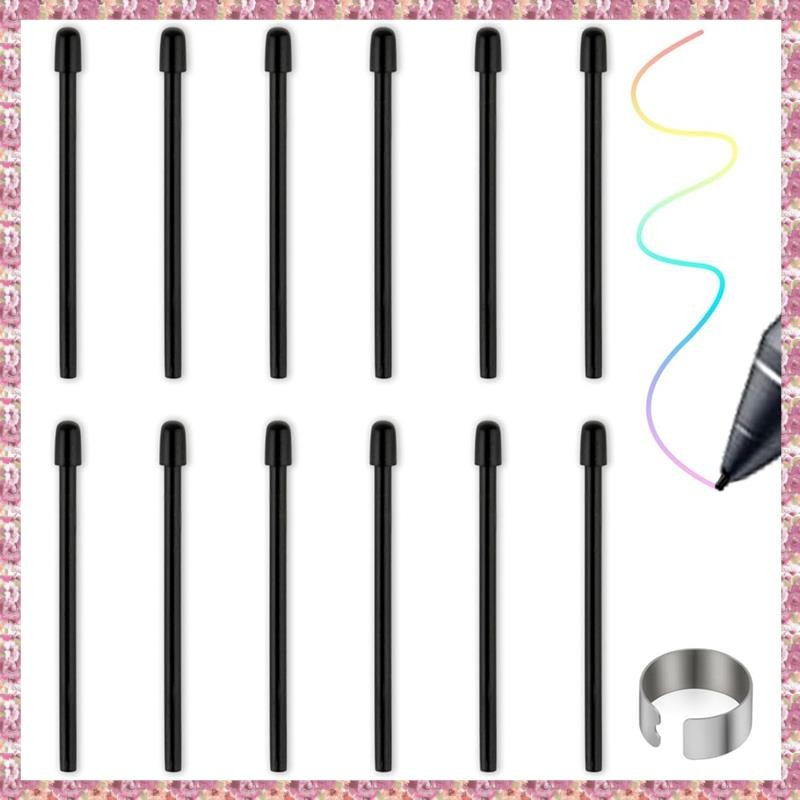 [VCPR] ชุดปลายปากกาปากกามาตรฐานสําหรับ WACOM, ชุดปลายปากกาเติมทดแทนสีดํา 12 ชิ้นสําหรับ Wacom Intuos