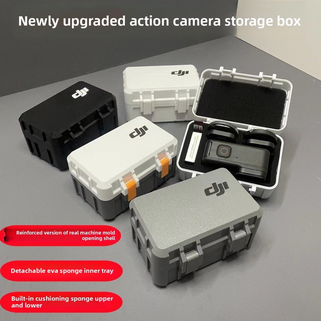 DJI action3/4/5GoPro กระเป๋ากล้องกีฬากล่องเก็บกระเป๋าจัดระเบียบ eva ฟองน้ํากล่องเก็บแบตเตอรี่