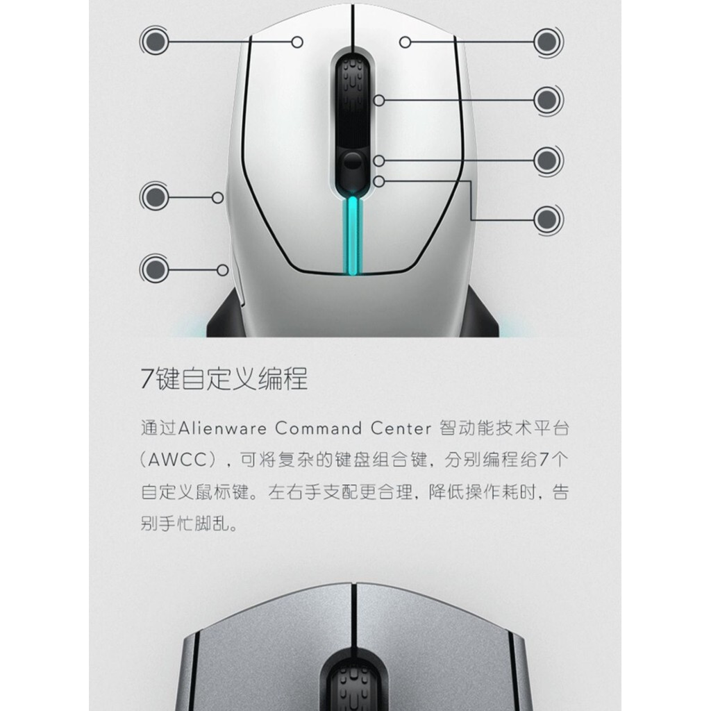 ⭐[ ลดราคา]⭐ยี่ห้อใหม่ของแท้ Alien AW610M AW620M AW720M เมาส์สําหรับเล่นเกมแบบมีสายโหมดคู่