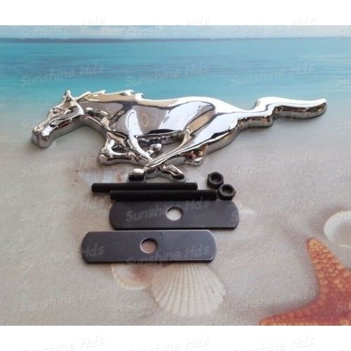 6" Mustang Grille Emblem Chrome Metal Horse Mustang GT Front Grille Badge