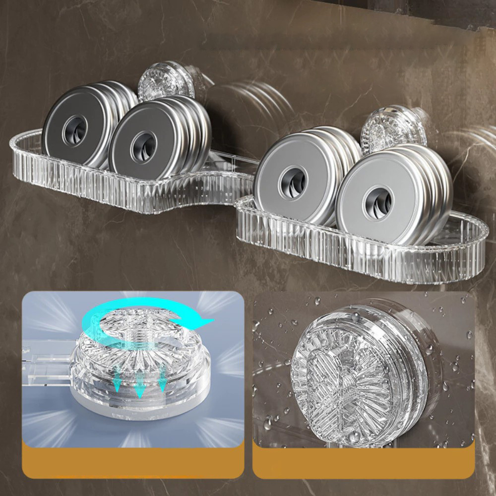 ที่เก็บของในห้องน้ําความจุขนาดใหญ่ | ชั้นวางโปรไฟล์บางพร้อมฐานดูดกันตกเหมาะสําหรับพื้นที่เล็กและบ้านเช่า - รูปที่ 7