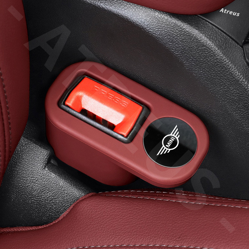 1ชิ้น Mini ฝาซ็อกเก็ตเข็มขัดนิรภัยรถยนต์ ป้องกันการชนกัน รถเข็มขัดนิรภัยซ็อกเก็ตฝาครอบป้องกัน สําหรับ Mini Cooper F56 R56 Clubman Countryman F60 R55 F55 R57 R58 S - รูปที่ 6