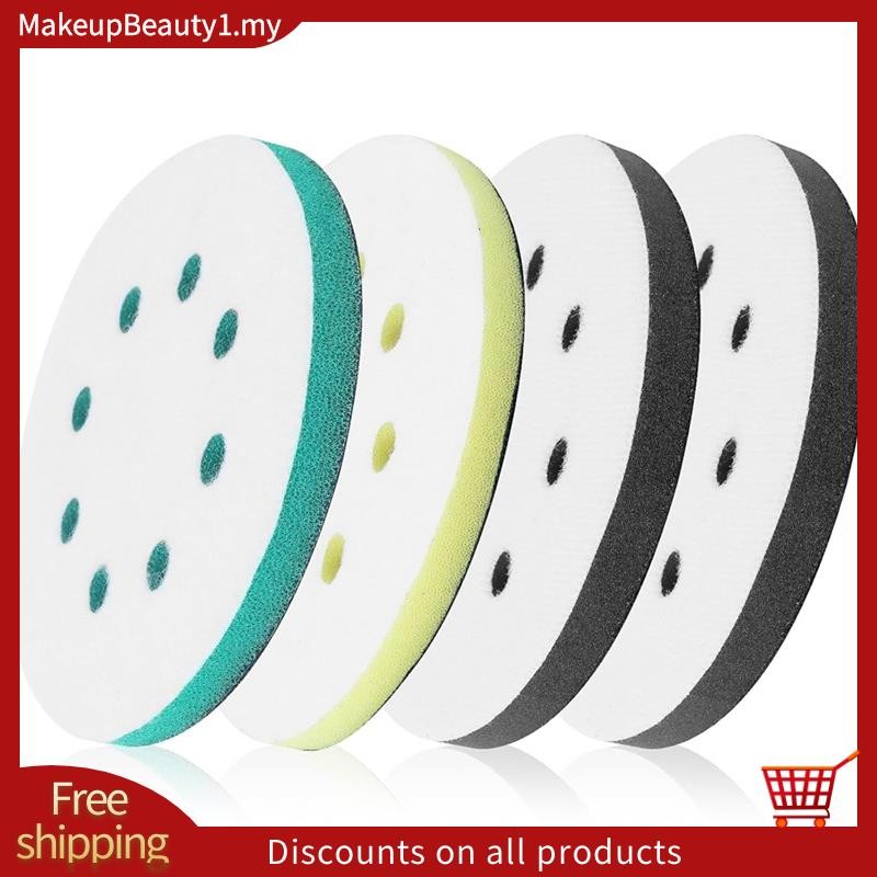 4 แพ็คแผ่นขัดโฟมสําหรับ Orbital Sander, 5 นิ้ว 8 หลุม Orbital Sander Surfprep แผ่นโฟม