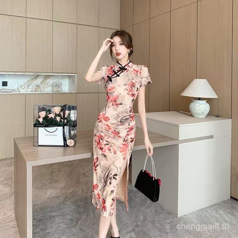 ชุดเชิ้ตSAMแบบใหม่ สไตล์จีน พิมพ์ลายเรโทร สแล็บสลิมฟิต เหมาะสำหรับแฟชั่นเดินทางและงานปาร์ตี้