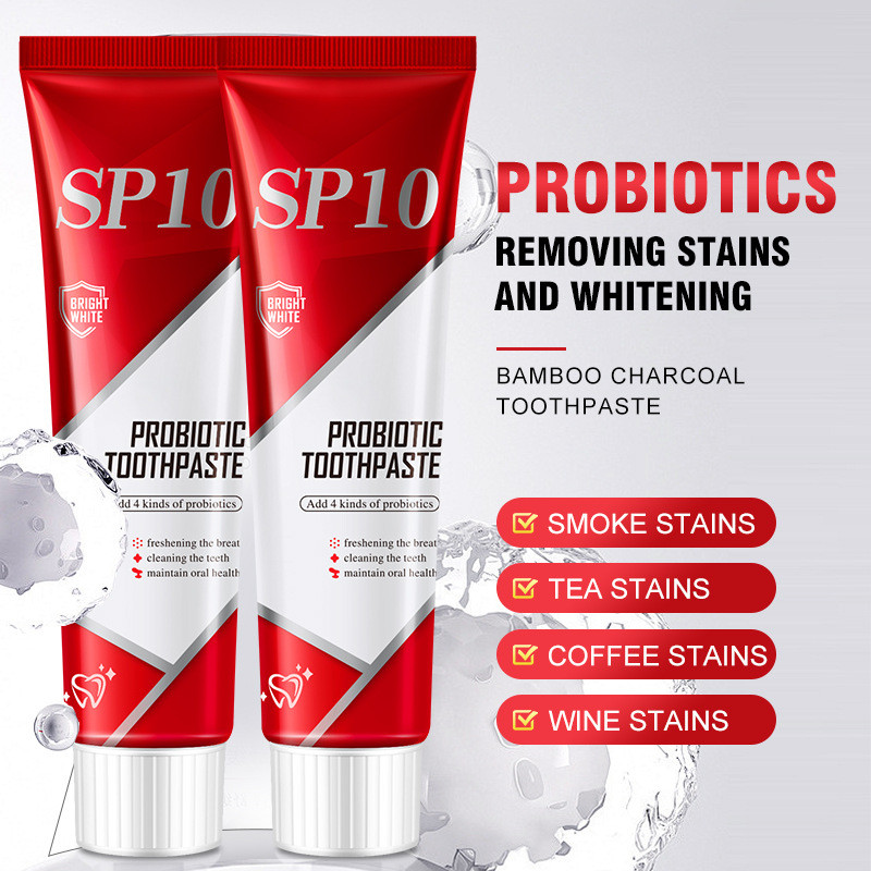 No Standard Full English Version SP-10 Probiotics Whitening Toothpaste ยาสีฟันลมหายใจสดชื่น 120g730