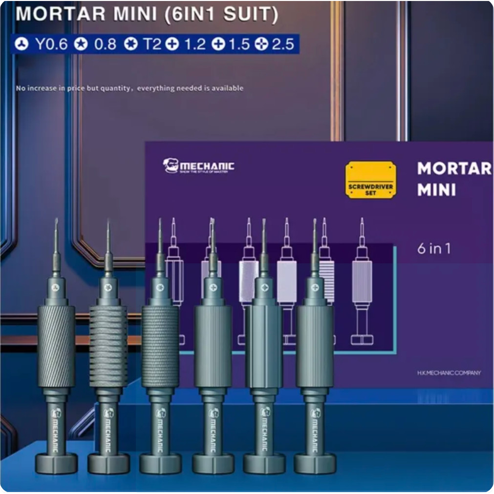 ชุดไขควง MECHANIC MORTAR Mini 6in1 ด้ามจับทำจาก แมกนีเซียม-ซิลิคอนอัลลอยด์ ให้ความแข็งแรงแต่เบา