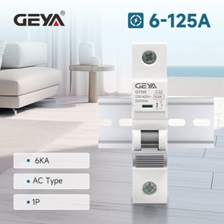 GEYA AC MCB 6KA Mini Circuit Breaker 1 เสา 6/10/16/25/32/40/…