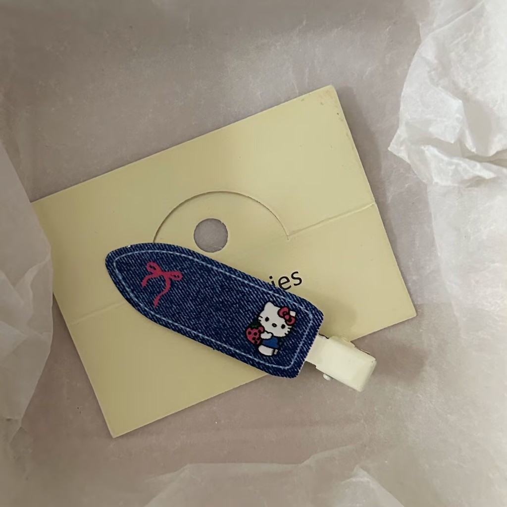 ผ้ายีนส์สีฟ้าสไตล์ญี่ปุ่น มีลายแมวน่ารักและรายละเอียดที่ด้านข้างเรียบหรู - รูปที่ 7