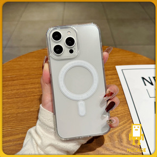 🔥NüCase🔥แม่เหล็ก เคสใสกันกระแทก เคสสําหรับไอโฟน11 เคสชาร์ได้ สำหรับ IPhone 13 15 7Plus 14 12 11 Pro MAX 8 6 7 6S Plus
