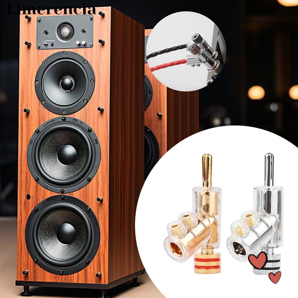 IFFINE 45 องศา Banana Connector, สกรูคู่ Banana Jack ลําโพง Banana Plug, Rhodium Plated Gold Plated 