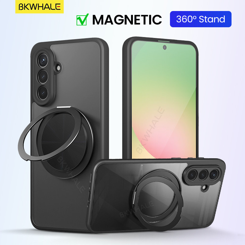 SAMSUNG BKWHALE 360° หมุนแม่เหล็กยึดเคสโทรศัพท์สําหรับSamsung Galaxy A57 A37 A17 A07 A56 A36 A26 A16 A06 A55 A54 A35 A34 A25 A24 A15 A14 M55 M06 M16 M36 F56 F16 F16 กรณี