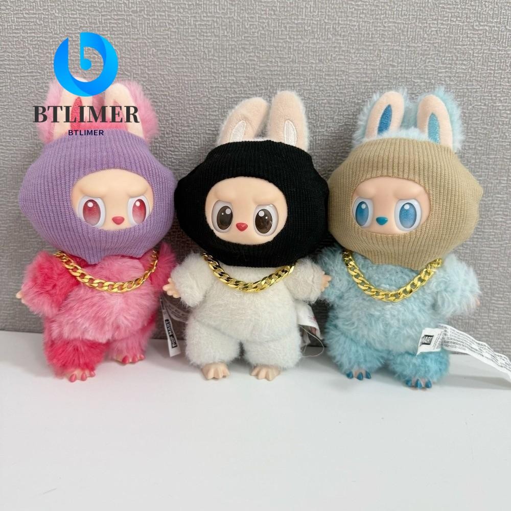 BTLIMER Labubu หมวกสวมหน้ากาก​​, สร้อยคอไม่รวมตุ๊กตา ​​Labubu Ropa อุปกรณ์เสริม​​, ทําด้วยมือน้ําหนั