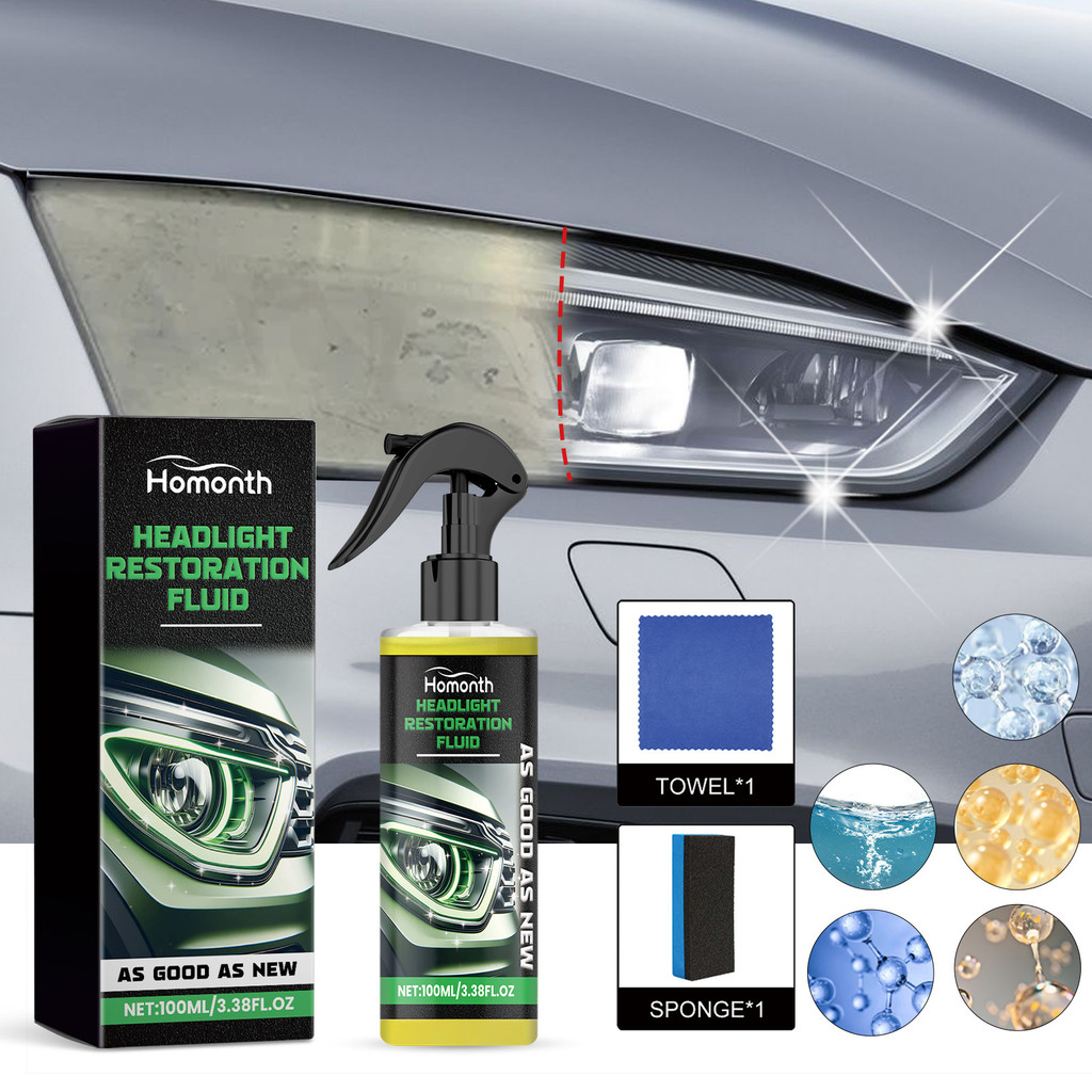 Homonth Car Headlight Care Kit ไฟหน้ารถ Scratch Care Yellowing Renovation Brightening Coating Agent