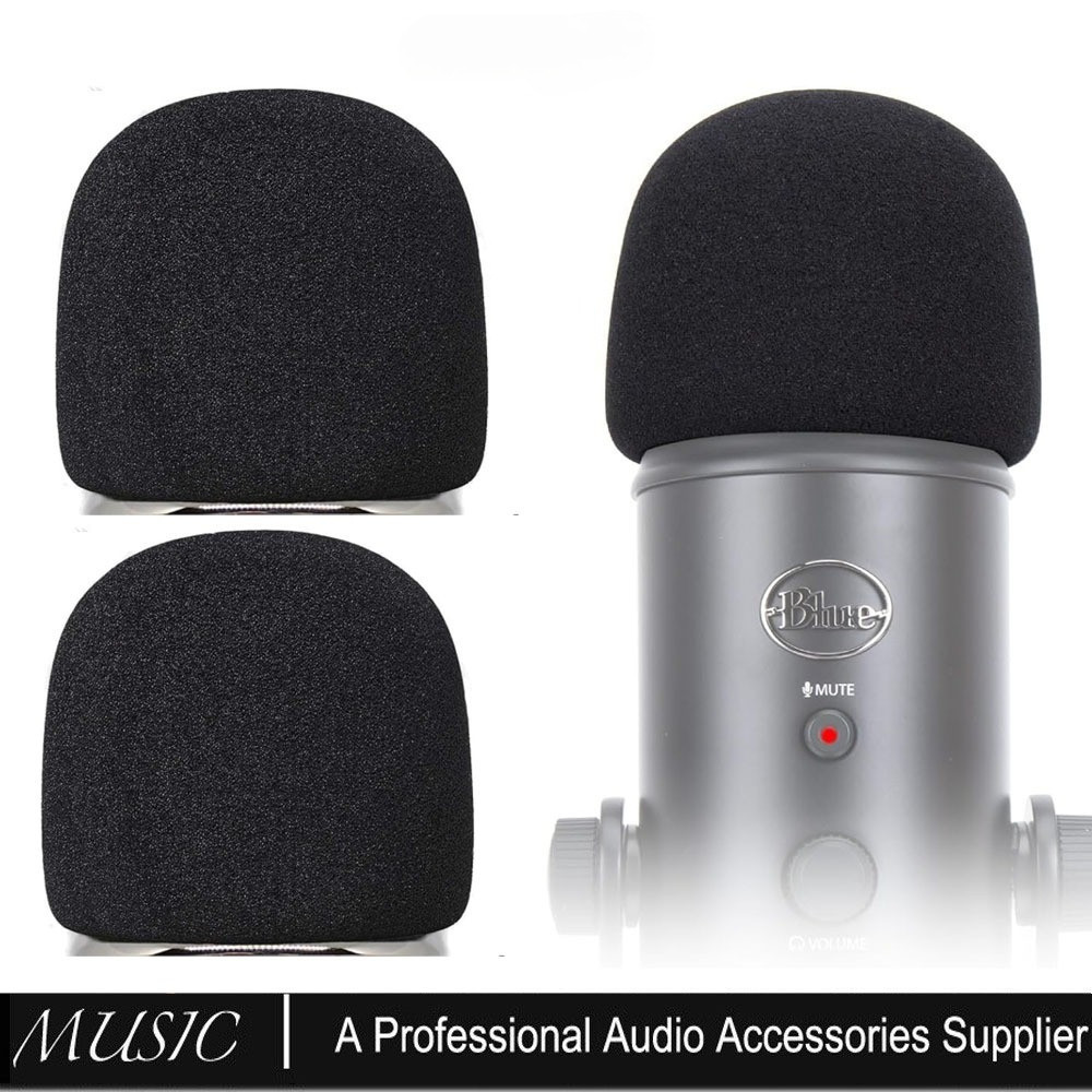 Pop Filter สําหรับ Blue Yeti, Yeti Pro คอนเดนเซอร์ไมโครโฟน, Blue Yeti Mic Cover โฟมไมโครโฟนกระจกปรับ