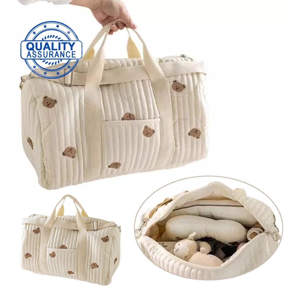ready Stocknew ปัก Mom Bag Storage Bag Large Lightweight Fashion Bag Travel Handbag V7k7