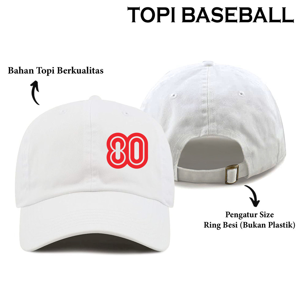 COMMITTE BASEBALL CAP AUGUST 17TH ANNIVERSARY OF THE REPUBLIC OF INDONESIA 80TH ANNIVERSARY OF THE R