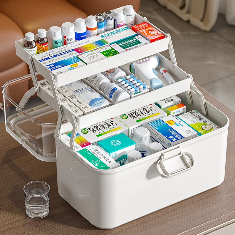 箱收纳盒大容量医箱家用小型急救箱学生宿舍美术工具收纳箱子Box storage box, large capacity medical box, household small first aid20