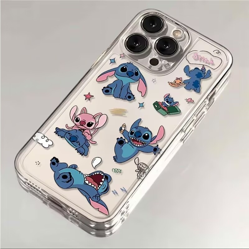 น่ารัก Stitch Angel วาดสําหรับ OPPO Reno 14 Pro 5G 14f 13f 13 A5 PRO A5X A5 5G 14PRO shell ซิลิโคนนุ่มใส - รูปที่ 2
