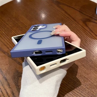 เตาแม่เหล็กสําหรับ เคส Samsung A56 A55 A06 A16 A36 A35 A15 A54 A26 A25 S25 S23 S24 FE S22 Ultra 5G Matte ปลอกกันกระแทก