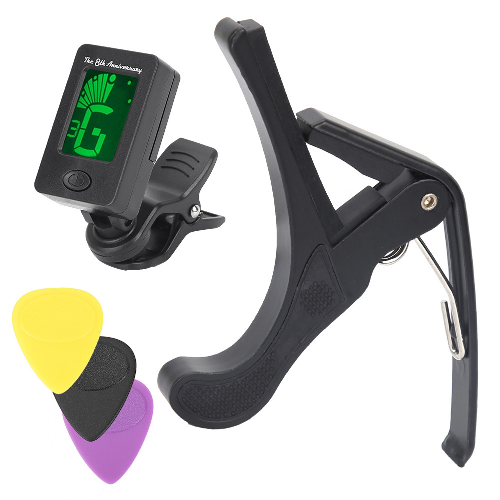Guitar Capo Tuner Universal Soft Silicone Pad ง่ายต่อการควบคุมกีตาร์ไฟฟ้าสำหรับบ้าน