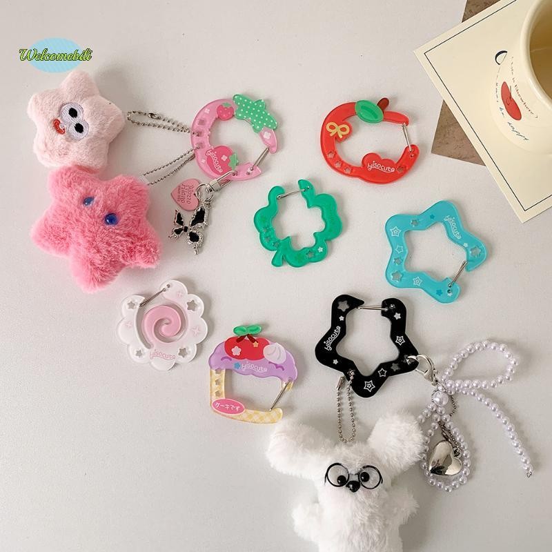 [ยินดีต้อนรับ-t] Ins สไตล์น่ารักอะคริลิคการ์ตูนพวงกุญแจผู้ถือผลไม้ Cupcake Star Shape ตกแต่งกระเป๋าจี้ตะขอพวงกุญแจใหม่