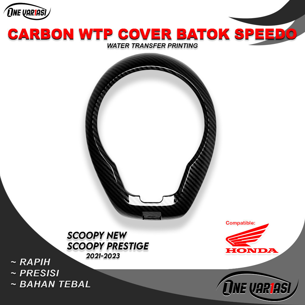 ฝาครอบคาร์บอนสีดําแหวน LIST BATOK SPEEDOMETER คาร์บอน SCOOPY LED ใหม่ PRESTIGE คาร์บอน K2F 2021 2023 PART ORIGINAL AESVARIATION