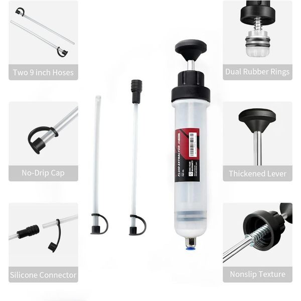 เครื่องเติมน้ำมัน เติมเข็มฉีดยา 200/500 CC น้ํามันรถยนต์ ดูดของเหลว ฟิลเลอร์ของไหล กระบอกสูญญากาศเติมน้ำมันเกียร์ - รูปที่ 5