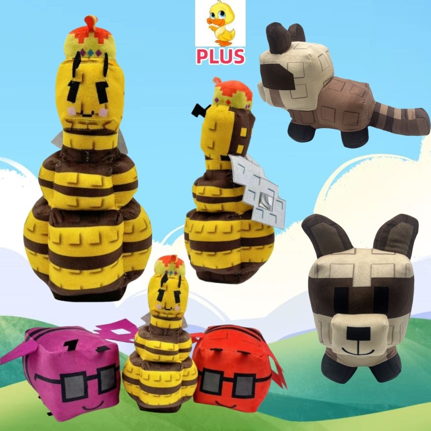 พลัส พลัส✨คุณภาพสูง✨ Roblox Grow A Garden Bee Plushie ของเล่นน่ารัก Queen Bee Tanuki ตุ๊กตาตุ๊กตาเด็