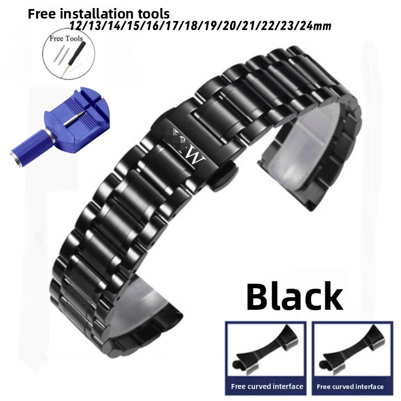 สายนาฬิกาเหล็กทนทาน 12/13/14/15/16/17/18/19/20/21/22/23/24 มม.I&W I&WO-RLD ฤดูร้อนใช้ |  สร้อยข้อมือ