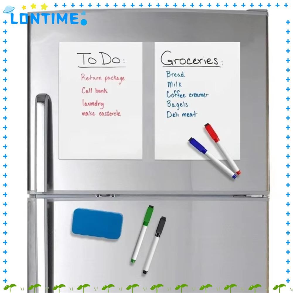 LONTIME แม่เหล็กติดตู้เย็นไวท์บอร์ด, กระดาน Bulletin Erasable รายเดือนวางแผนกระดานสีขาว, กระดานข้อความ A3/A4/A5 แบบใช้ซ้ําได้