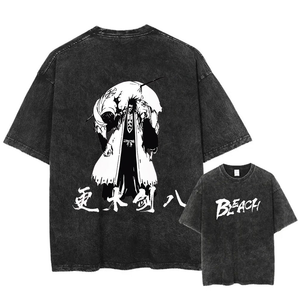 เสื้อยืดanime_death god gengmu_yakursaki ichigo จากBLEACH สไตล์Retro สีดำ
