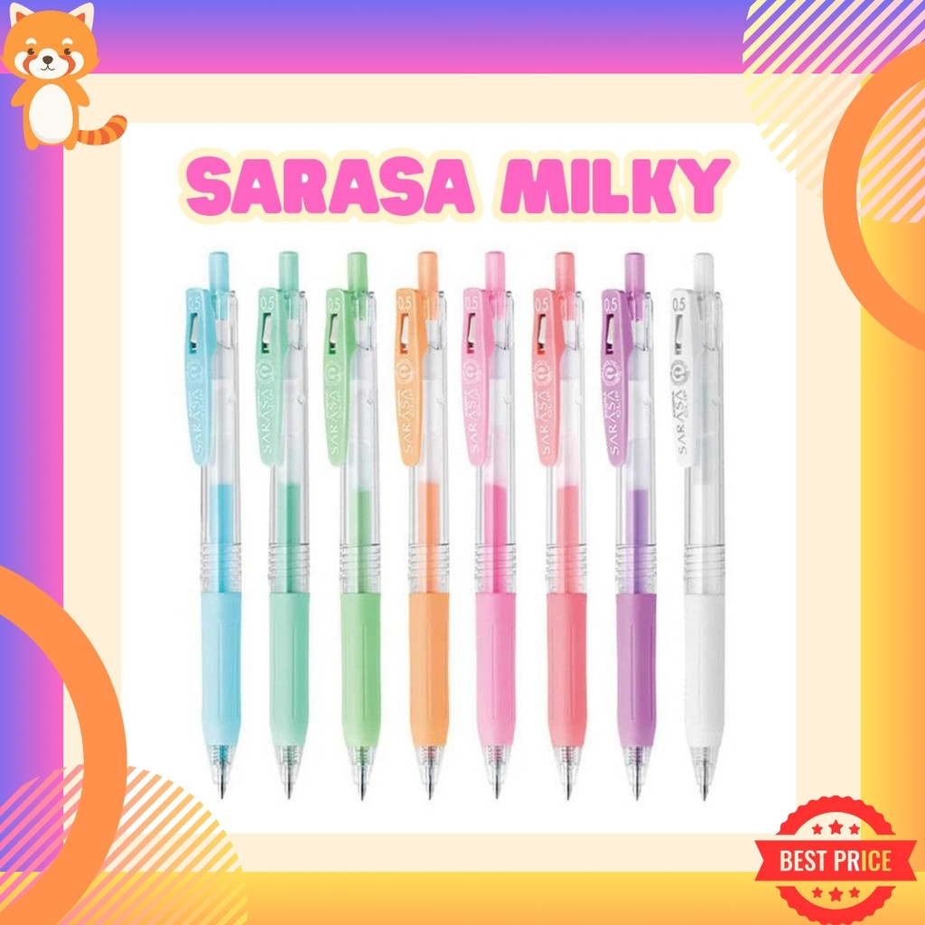 Zebra Sarasa Clip Milky ปากกาเจล 0.5mm สีพาสเทล ปากกาเขียนสมุด Bullet Journal หมึกกันน้ำ เขียนลื่น