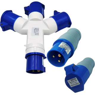 ปลั๊กเพาเวอร์ 3 ทาง 16A 220-250V 2P+E กันน้ำ IP44 power plug ปลั๊กพาวเวอร์ พาวเวอร์ปลั๊ก เพาเวอร์ปลั๊ก