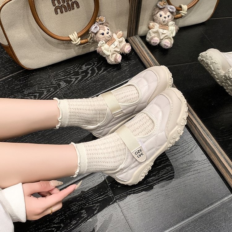 Loafer มารีเจินแบบใหม่ ดีไซน์ breathable และ anti-slip สายวีลโคร พื้นรองเท้าหนา ใส่สบาย เหมาะสำหรับนักเรียนและกิจกรรมกลางแจ้ง - รูปที่ 4