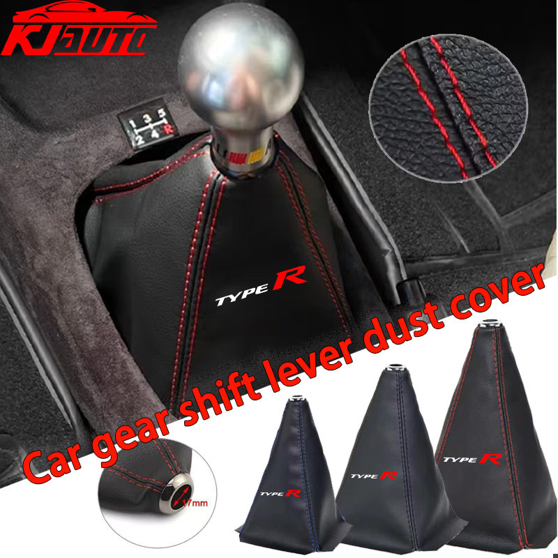 เกียร์รถเกียร์ Shift Knob COVER Shifter Boot ฝุ่น PU หนังกันน้ํา Fit สําหรับส่วนใหญ่คู่มือ/รถยนต์สําหรับ Honda ประเภท RS City Civic Fit Jazz HRV BRV CRV Mugen Power