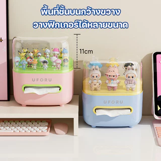 COD กล่องทิชชู่ 2 ชั้น กล่องเก็บโมเดลใส ป้องกันฝุ่น ความจุใหญ่ ตกแต่งบ้าน