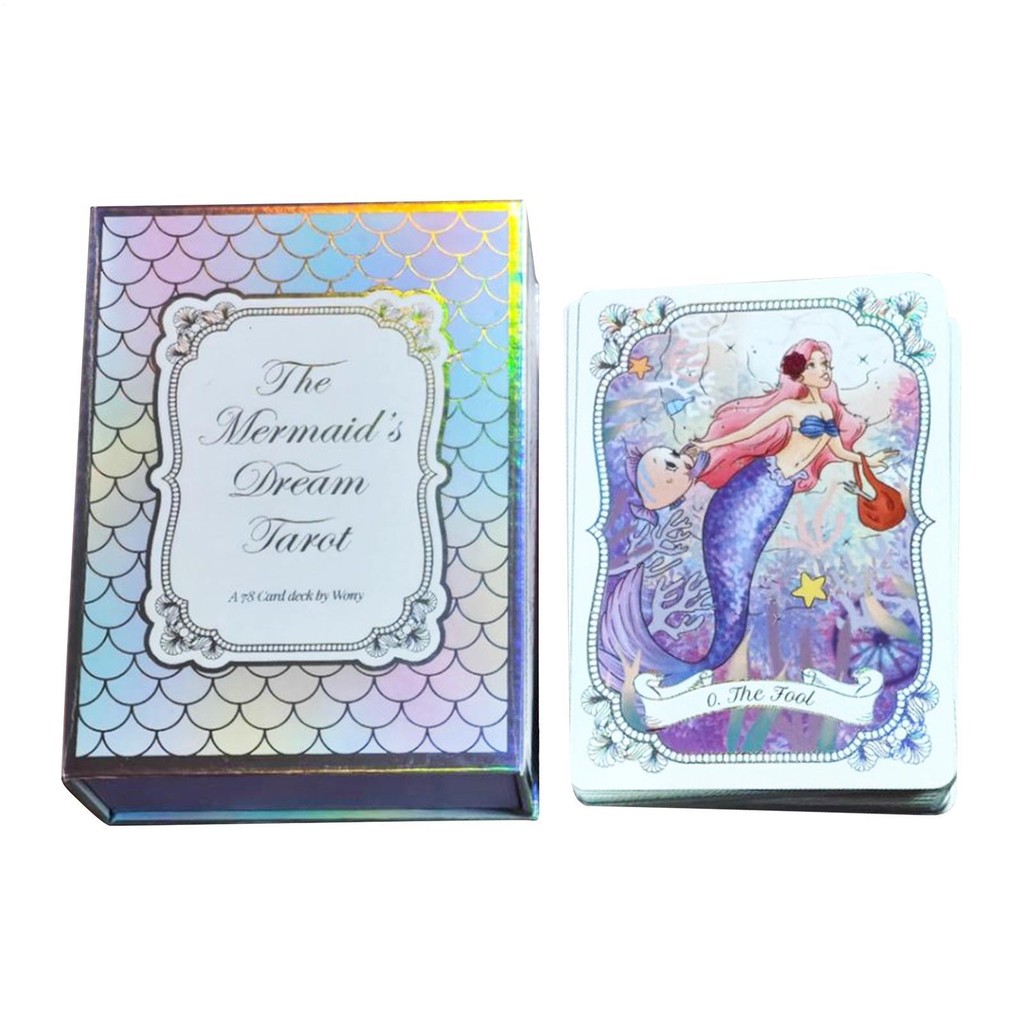 The Mermaids Dreamไพ่ทาโรต์สําหรับผู้เริ่มต้น78โต๊ะOracleการ์ดความบันเทิงแบบพกพาDivination Deck Oracleเครื่องมือaath