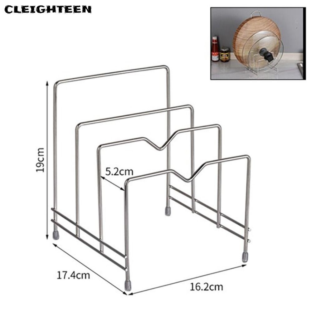 CLEIGHTEEN ที่วางเขียง, ขาตั้งฝาหม้อกันสนิมสแตนเลส, อุปกรณ์จัดเก็บเขียงหลายชั้นประหยัดพื้นที่แบบพกพา