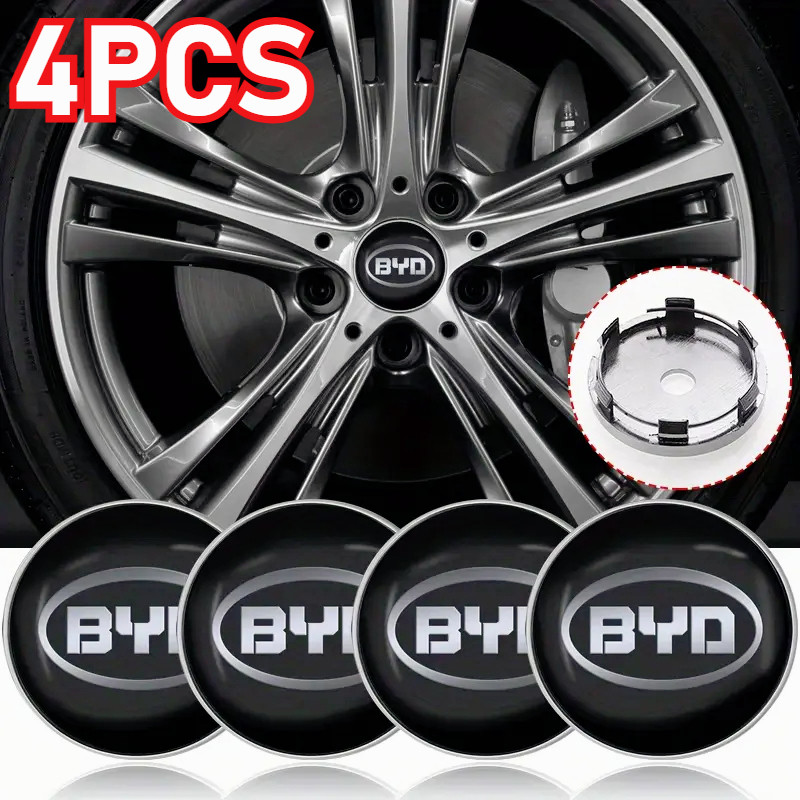 4PCS 60MM รถล้อ Hub Center Shaft ฝาครอบโลโก้เหมาะสําหรับ BYD G3 I3 EA1 Dmi 2DIN 2014 G6 Qin Tang F3 