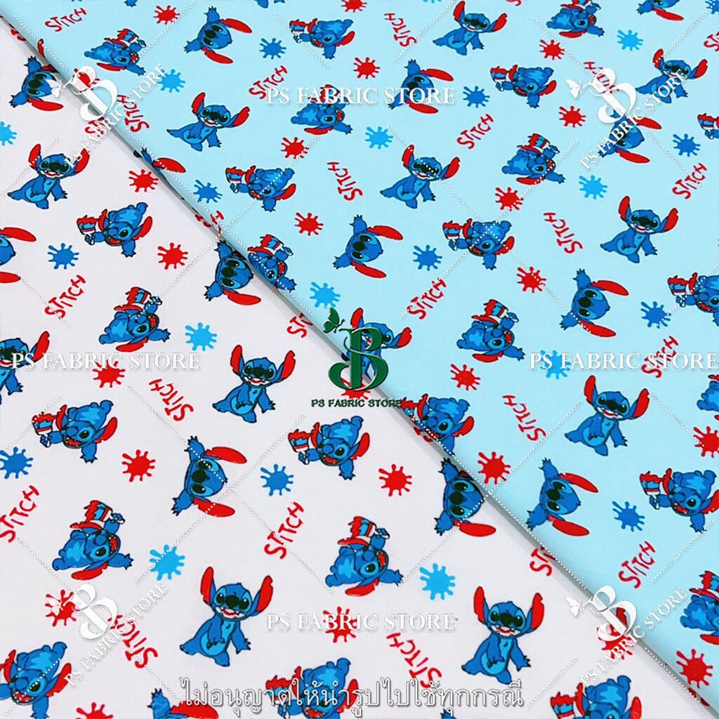 ผ้าคอตตอนทีซี ลายการ์ตูน ตัดยาวต่อเนื่อง ผ้าเมตร ผ้าหลา