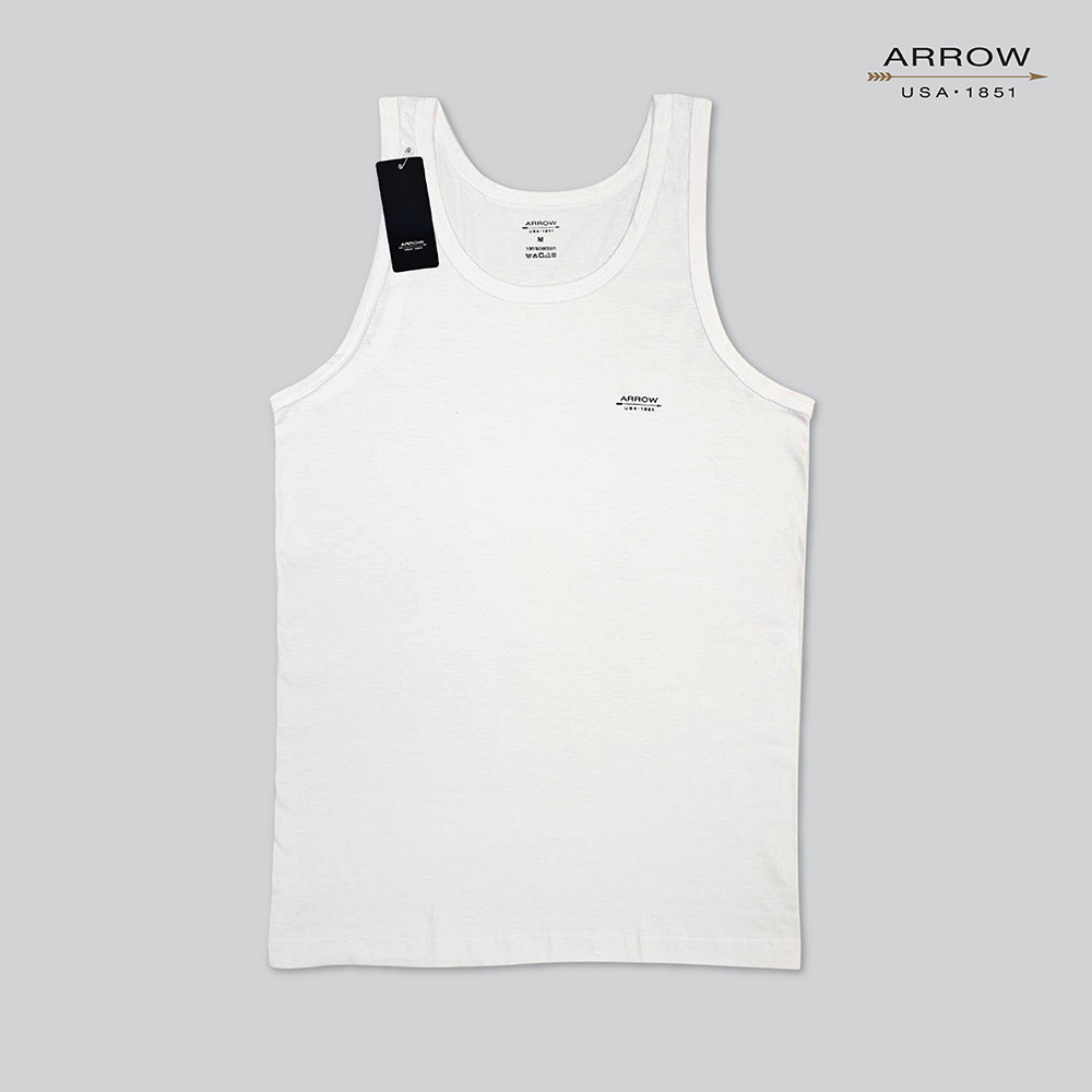 ARROW INNER เสื้อกล้าม สีขาว แพค1ตัว ผลิตจากผ้า100%Cotton Jersey MXWY91F-WH - รูปที่ 2