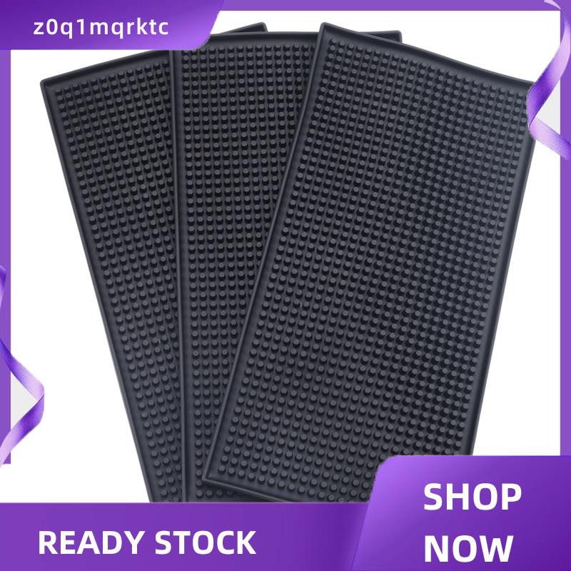 z0q1mqrktc 3 Pack Black Bar Mat Spill Mat เครื่องอบแห้งแก้วค็อกเทลผสมบริการสําหรับเคาน์เตอร์ Top(12 