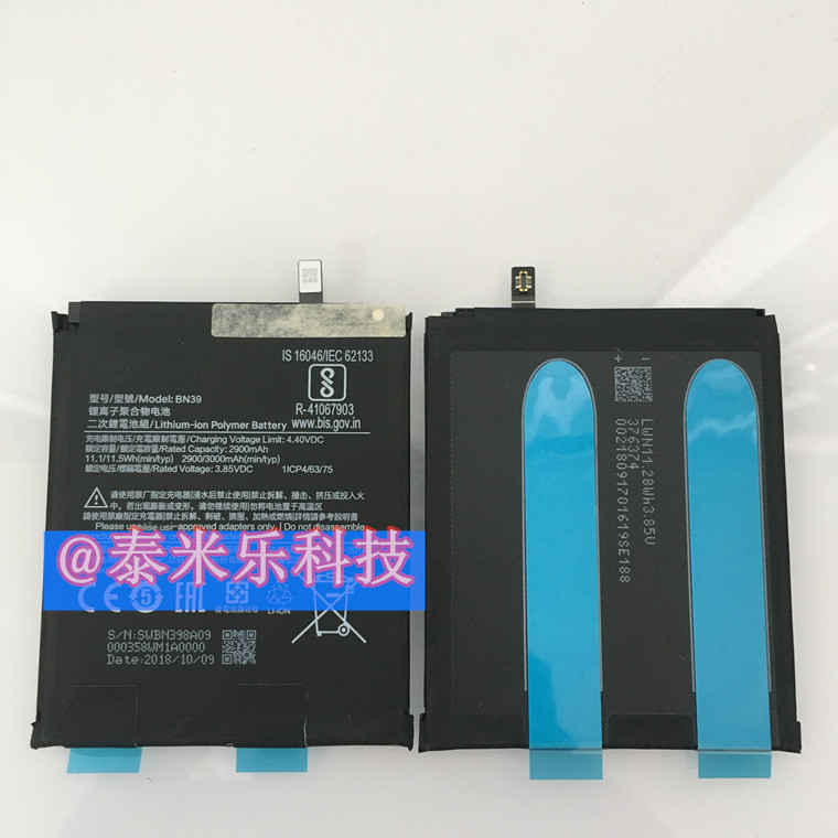 เหมาะสําหรับ Xiaomi Play BN39 Xiaomi 6 BM39 แบตเตอรี่