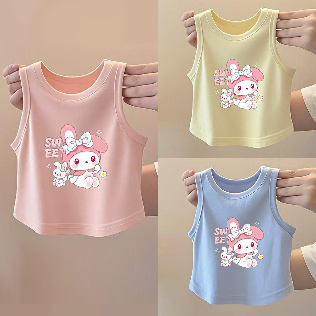 เสื้อกล้ามลายการ์ตูนสำหรับเด็กหญิง ขนาด 70-140 เซนติเมตร