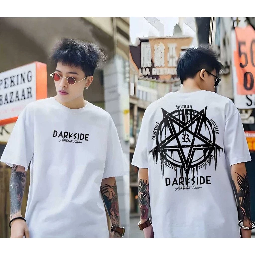 (SOD) เสื้อยืดสีดำขาว เสื้อยืดโอเวอร์ไซส์ สีขาว สีดำ คอกลม สำหรับผู้ชายและผู้หญิง