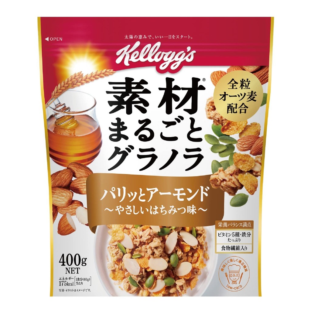 Kellogg's Whole Ingredient Granola Crunchy Almond with Mild Honey Flavor 400g