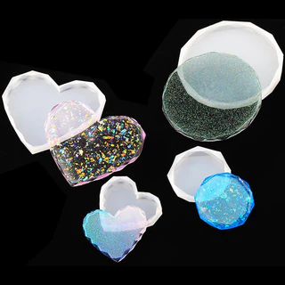 Annapink.th Crystal Coaster เรซิ่น Casg แม่พิมพ์ซิลิโคนทํา Mould Craft DIY Art Supplies EN