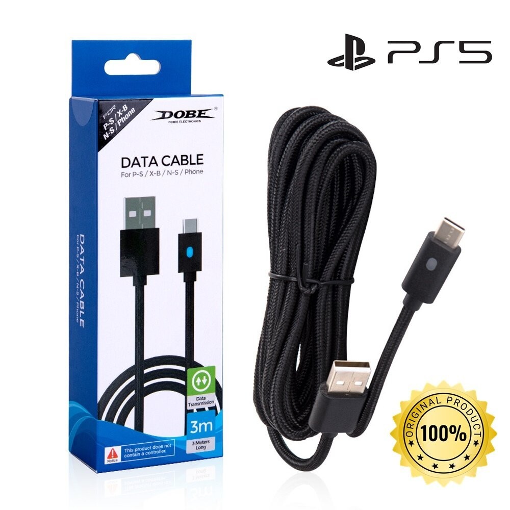 🚀 พร้อมส่ง 🚀Dobe แท้ สายต่อจอย สายชาร์จจอย PS5 XBOX Series X  Type-C Cable แบรนด์ DOBE แท้ ยาว 3 เมต