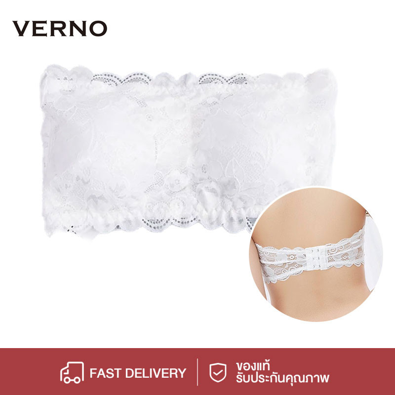 Verno-Beauty Shop เกาะอก ลูกไม้ เซ็กซี่ เสื้อใน ผู้หญิง ตะขอหลัง ขอบระบาย ถอดฟองน้ำได้ กระชับ อกสวย