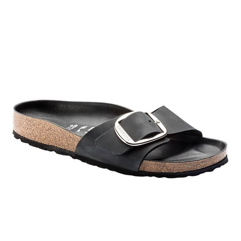 birken stock Big Buckle Strap รองเท้าแตะพื้นหนาย้อนยุค